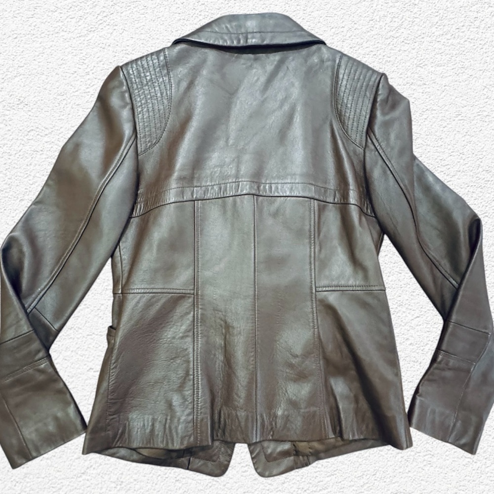Vintage PELLE Studios Brown Buttery Soft Leather Jacket Size S - Picture 6 of 7